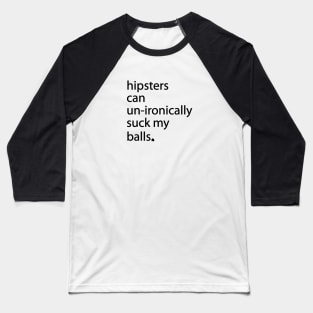 Hipster Balls (Black) Baseball T-Shirt